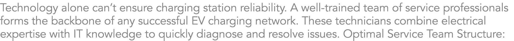 Technology alone can’t ensure charging station reliability. A well trained team of service professionals forms the ba...