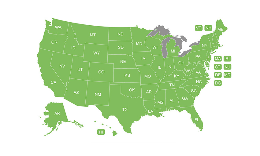 NEVI Benefits of the United States by States Map